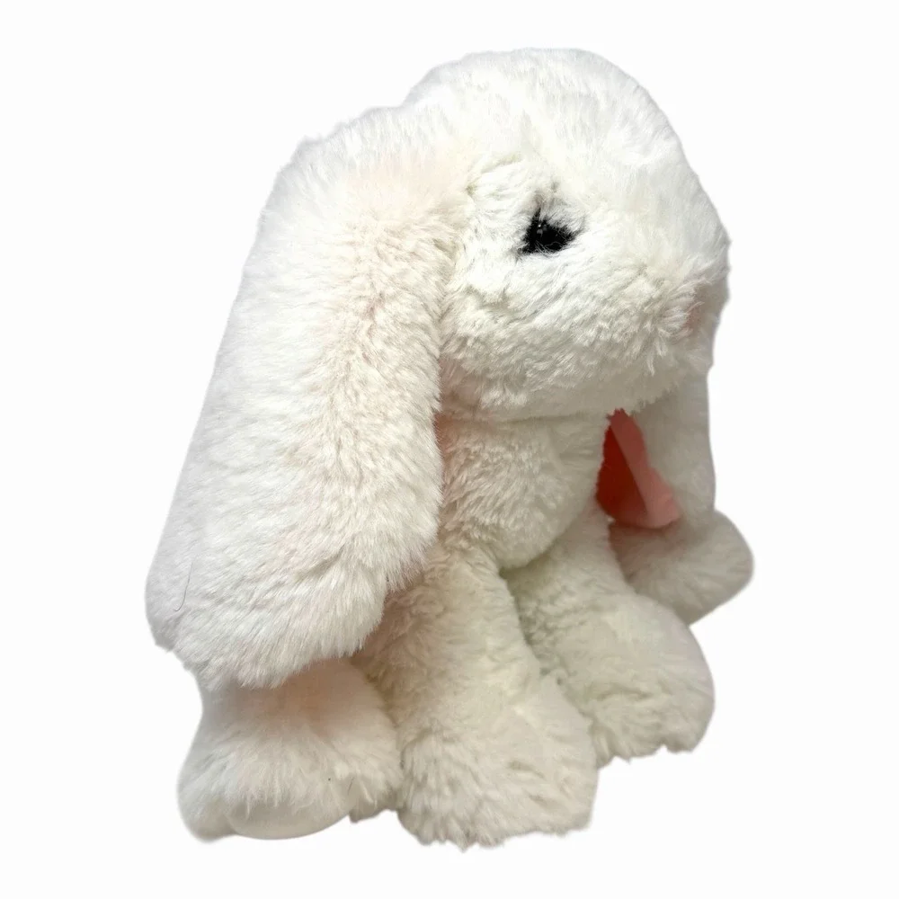 Cream White Plush Bunny‎ Rabbit Stuffed Animal Floppy Ears Pink Nose 10 Inch